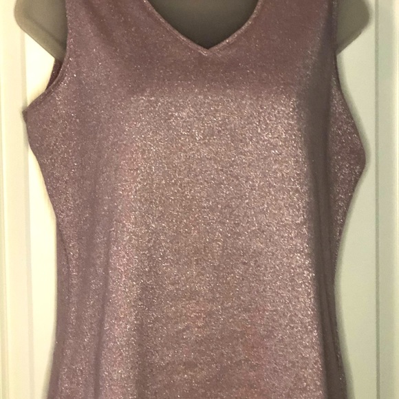 Susan Graver PINK GLITTER Sleeveless Top Sz Small - Picture 5 of 11